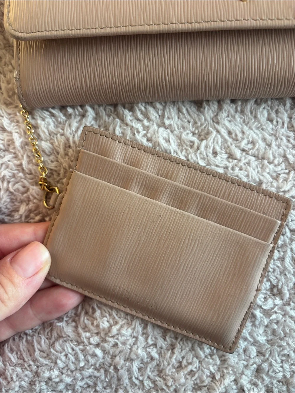 Prada Powder Pink Continental Leather Wallet
